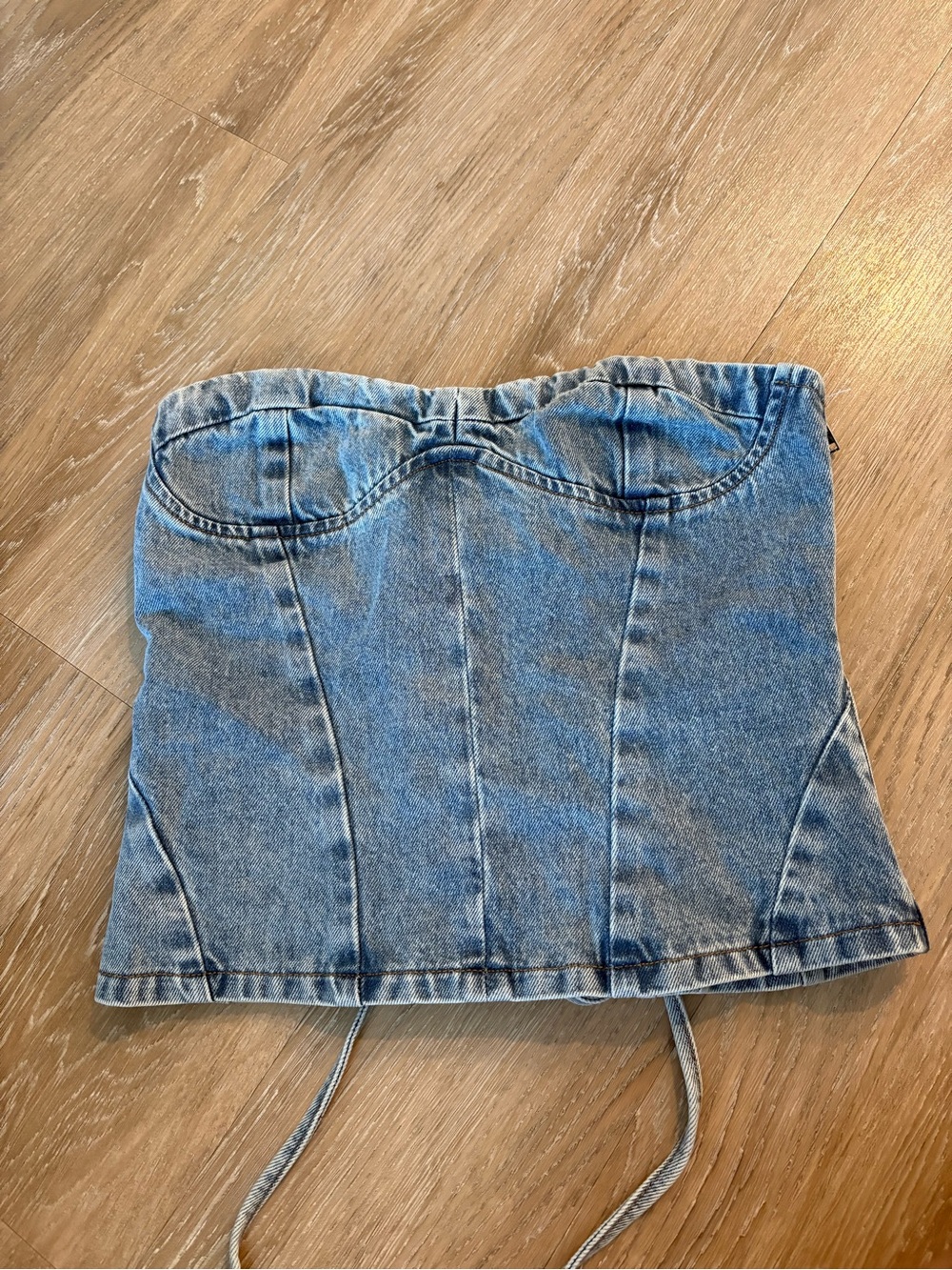 Peppermayo Denim Bustier Crop Top Corset - Blue